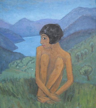 Gabriele Münter, Javanerin im Gebirge, Ende 1920er/Anfang 1930er Jahre Öl auf Karton