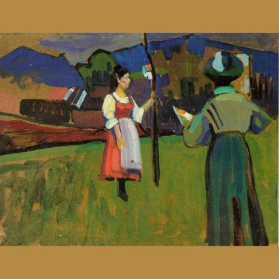 Wassily Kandinsky, Münter malt die Tochter des Griesbräuwirtes, 1908