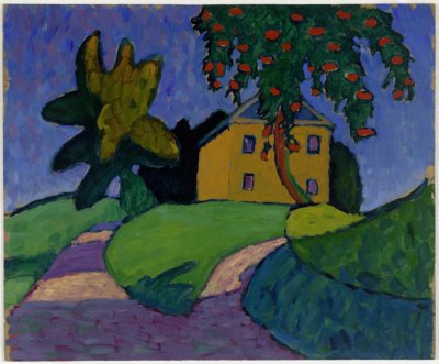 Gelbes Haus mit Apfelbaum, Gabriele Münter, 1910