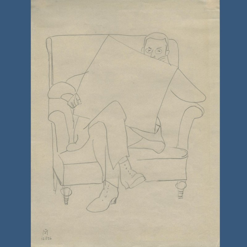 Gabriele Münter, Zeitung lesender Mann, 1926